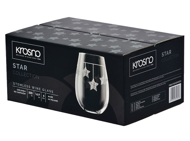 SET 6 COPAS KROSNO ESTRELLA SIN PIE VIDRIO TRANSPARENTE - 2