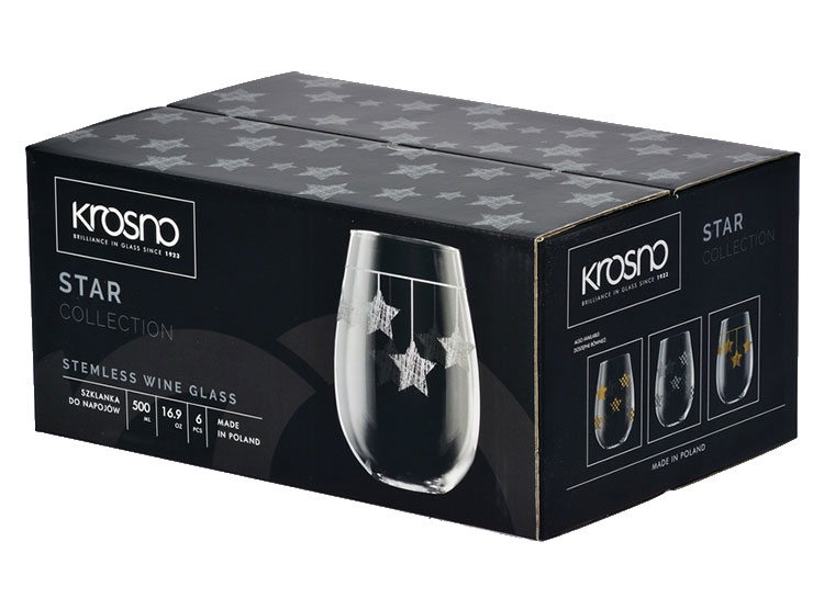 SET 6 COPAS KROSNO ESTRELLA SIN PIE VIDRIO TRANSPARENTE - 3
