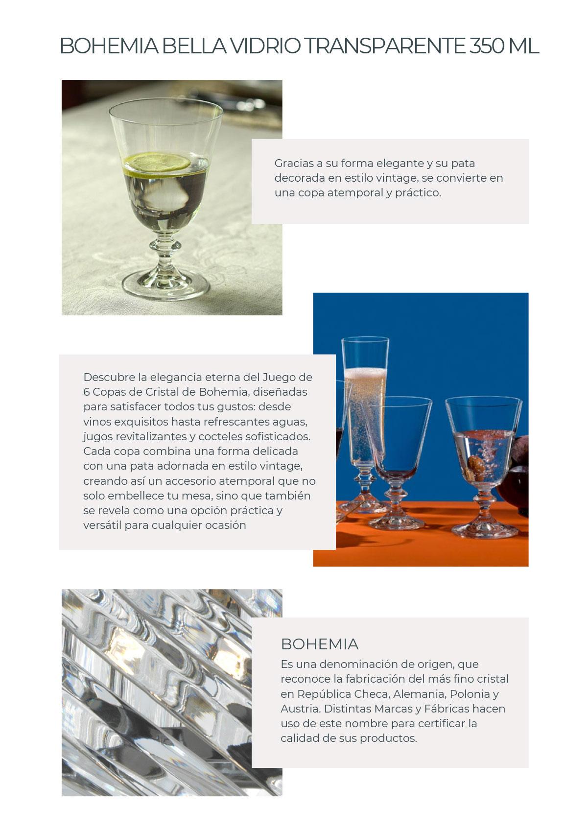 SET 6 COPAS BOHEMIA BELLA 350 ML