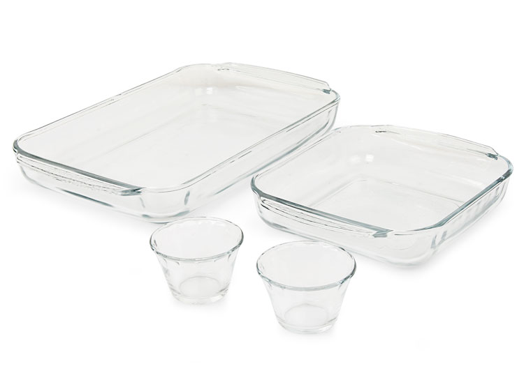 Pyrex Ripley PACK 4 PIEZAS PYREX FUENTES + 2 FLANEROS