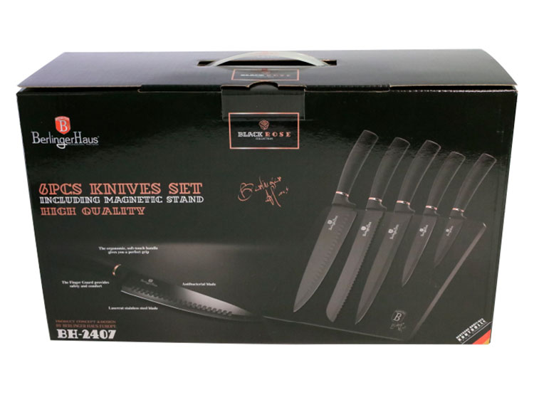 BERLINGER HOUSE Set Di 8 Coltelli Con Supporto In Acrilico - BH2883 - Mornati Paglia