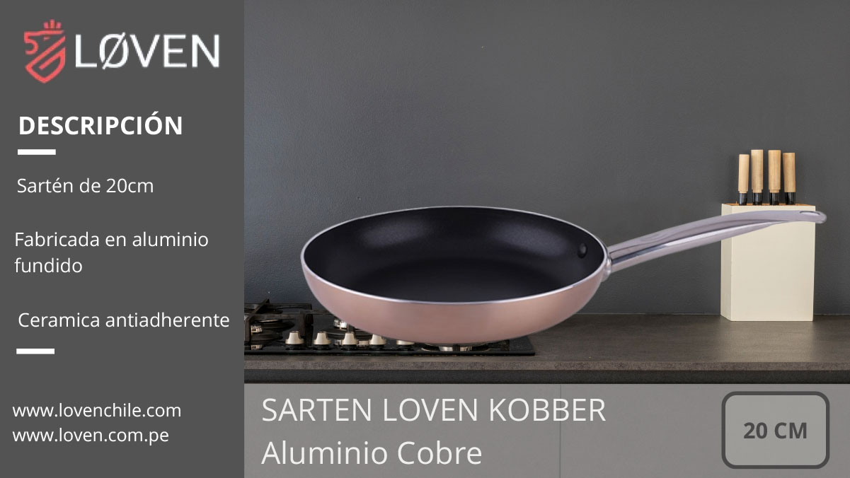 SARTEN LOVEN KOBBER 20 CM ALUMINIO COBRE