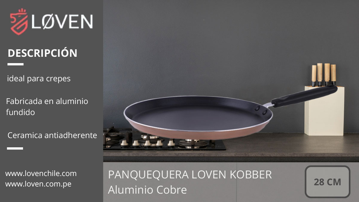 PANQUEQUERA LOVEN KOBBER 28 CM ALUMINIO COBRE