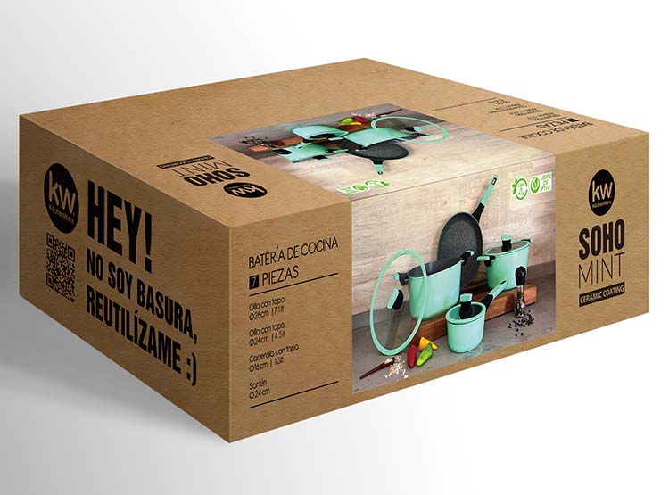 BATERÍA DE COCINA KITCHENWARE SOHO MENTA 7 PIEZAS - 2