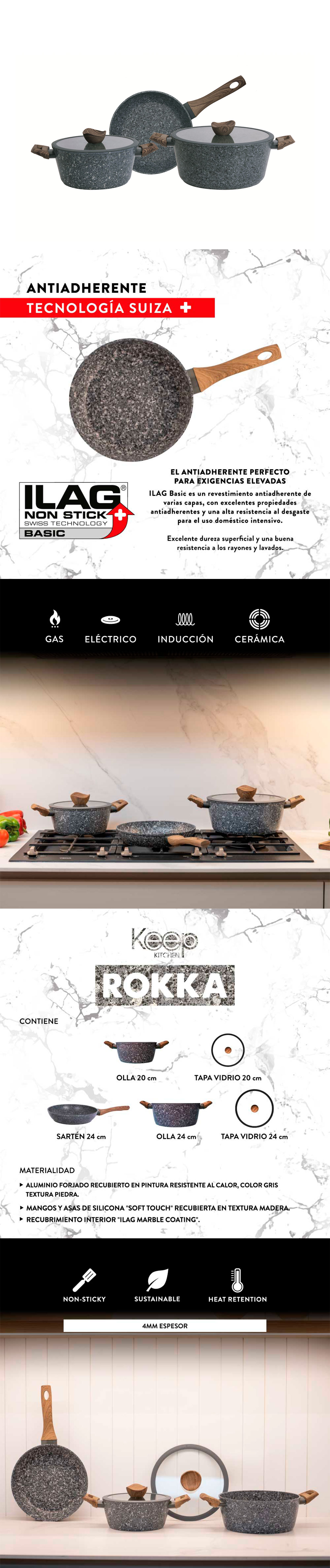 BATERÍA DE COCINA KEEP ROKKA 5PZS
