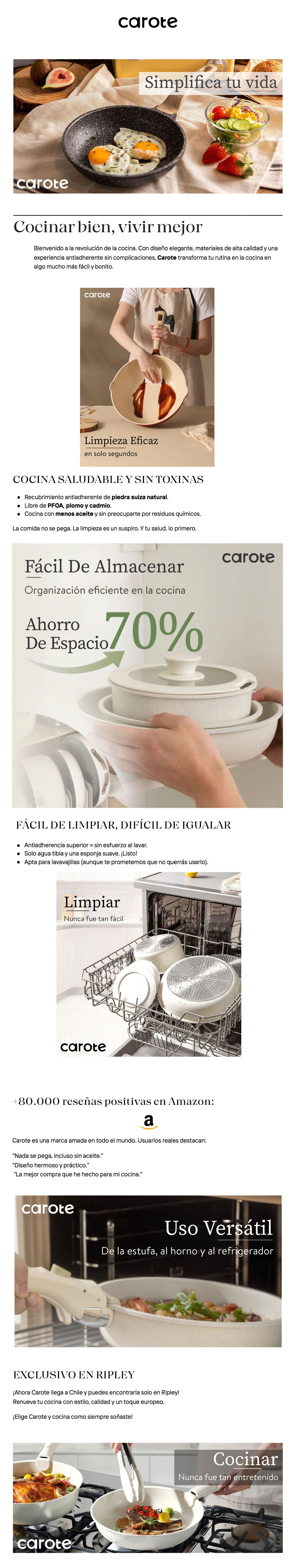 BATERÍA DE COCINA CAROTE 7 PZS BURDEO