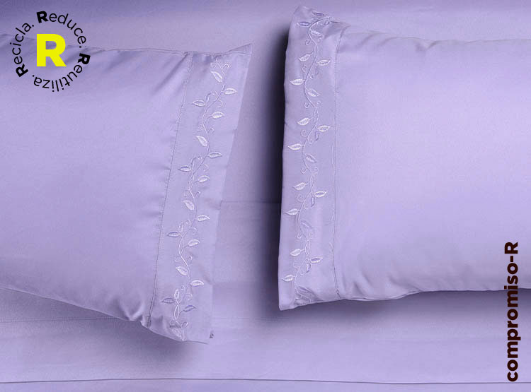 SÁBANAS BORDADAS RIPLEY HOME LILA 1.5PL - 1