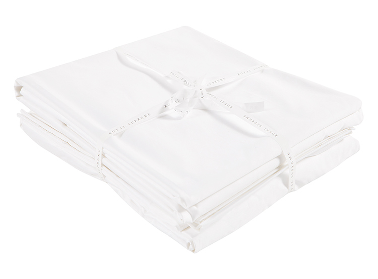 JUEGO DE SÁBANAS ROYAL SUPREME SATEEN 2 PLAZAS 800 HILOS ALGODÓN BLANCO LISO - 4