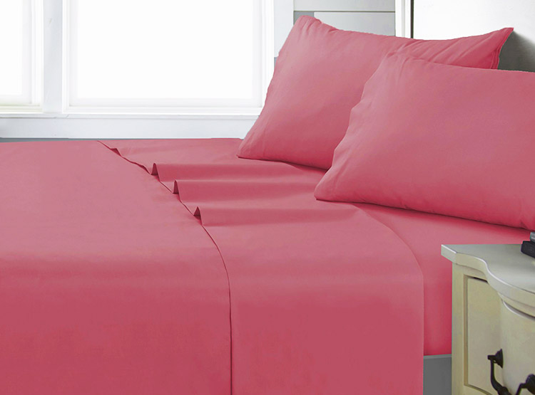 JUEGO DE SÁBANAS ANDES FRAMBUESA KING 144 HILOS FUCSIA LISO