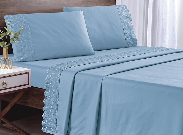 Ripley JUEGO DE SABANAS ANDES BRODERIE CELESTE KING
