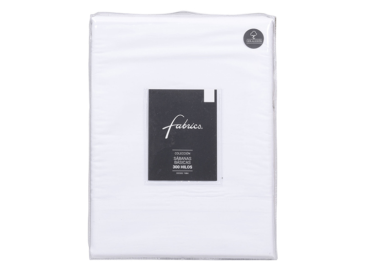 JUEGO DE SABANAS FABRICS LISO BLANCO 300 HILOS 1.5 PL - 3