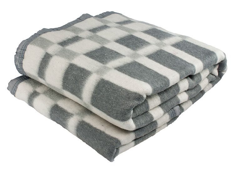 FRAZADA ANDES CUADRO KING 210 CM LANA GRIS - 1