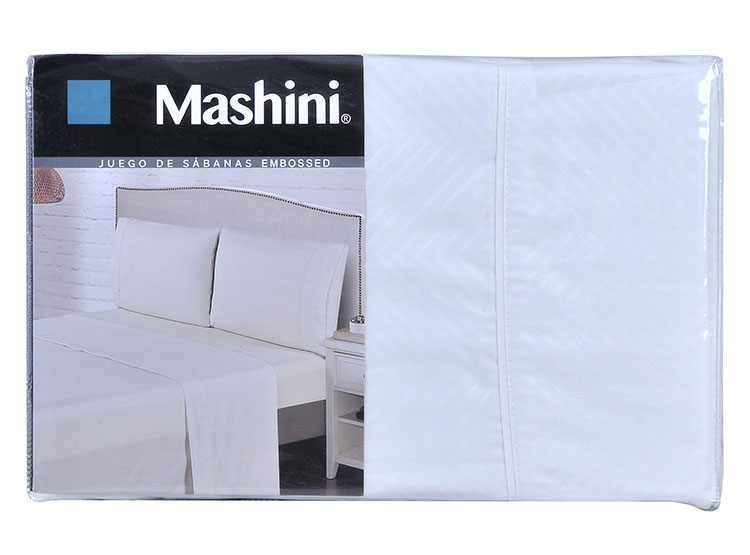 JUEGO DE SABANAS MASHINI EMBOSSED BEIGE 2 PL - 3