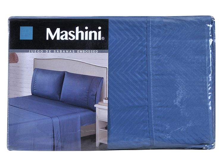 JUEGO DE SABANAS MASHINI EMBOSSED AZUL 2 PL - 3