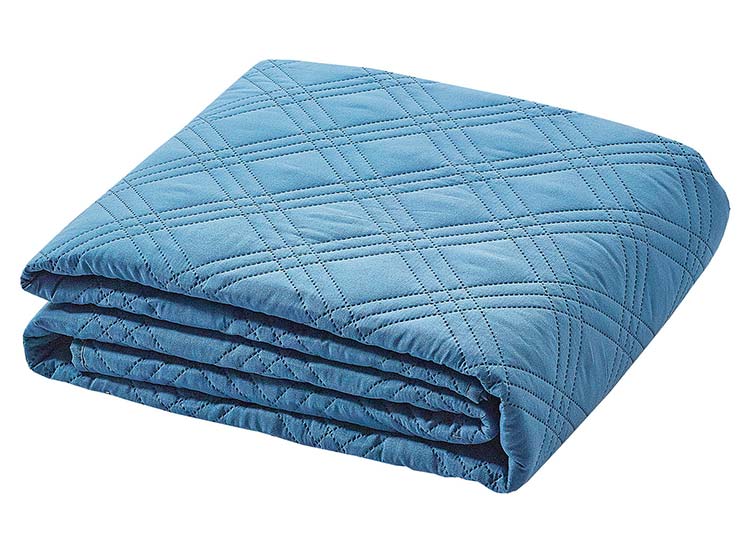 CUBRECAMA QUILT ANDES 1.5 PLAZAS AZUL LISO - 3