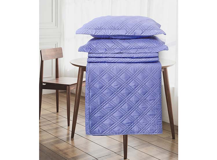 CUBRECAMA QUILT ANDES 2 PLAZAS LILA LISO - 2