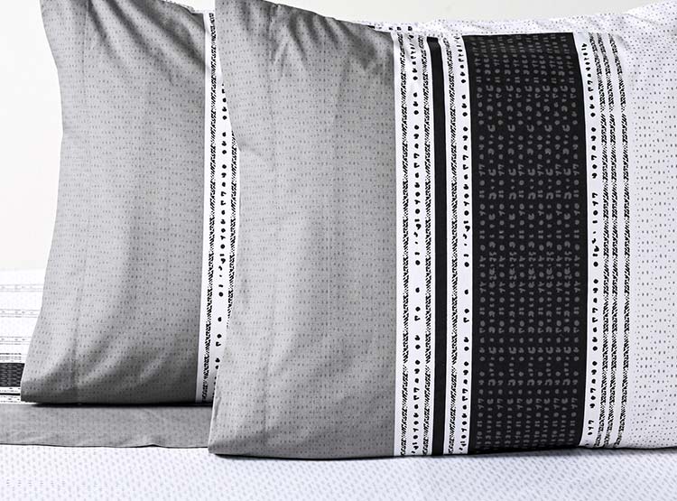 JUEGO DE SÁBANAS ELEMENTS & CO FAWN KING 200 HILOS GRIS ESTAMPADO - 2