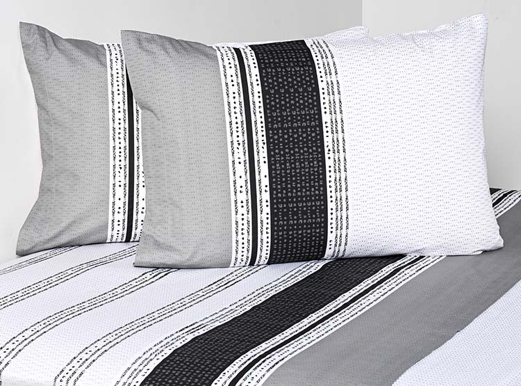 JUEGO DE SÁBANAS ELEMENTS & CO FAWN KING 200 HILOS GRIS ESTAMPADO - 1