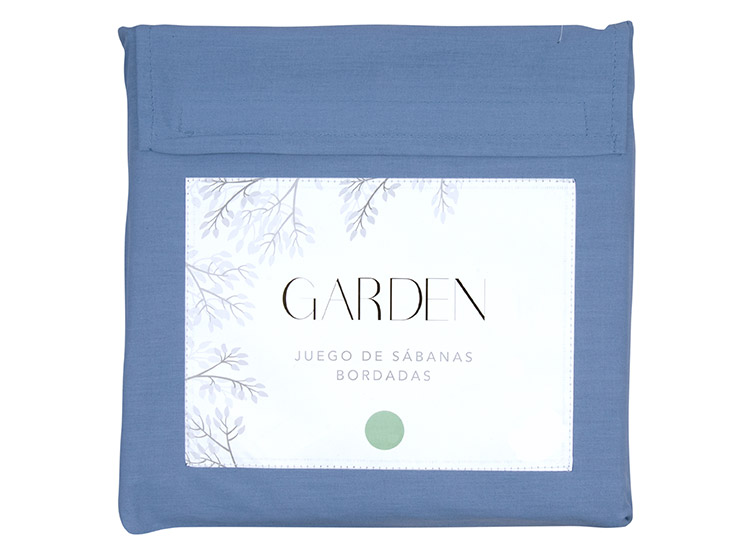 JUEGO DE SABANAS GARDEN BORDADA INDIGO 144H KING - 3