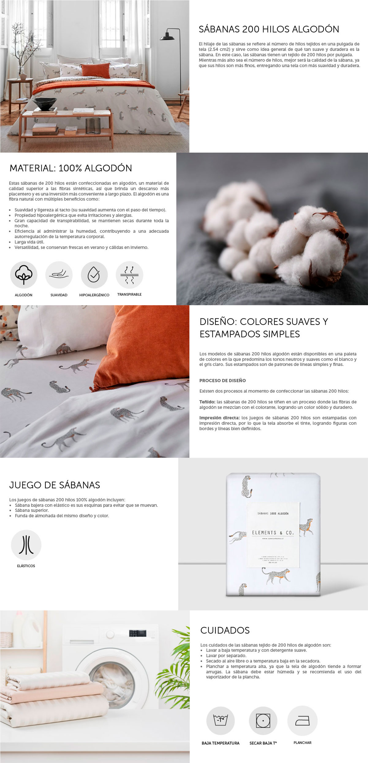JUEGO DE SABANAS ELEMENTS&CO SABANNAH 200H 2 PL