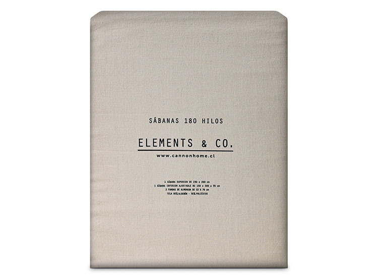 JUEGO DE SÁBANAS ELEMENTS & CO KING 180 HILOS TAUPE LISO - 4