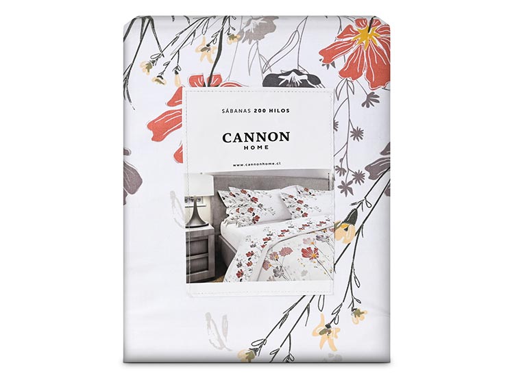 JUEGO DE SÁBANAS CANNON CHAIK 1.5 PLAZAS 200 HILOS GRIS CLARO ESTAMPADO - 4