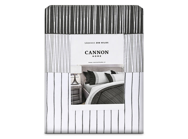 JUEGO DE SÁBANAS CANNON MARKER 1.5 PLAZAS 200 HILOS GRIS ESTAMPADO - 4