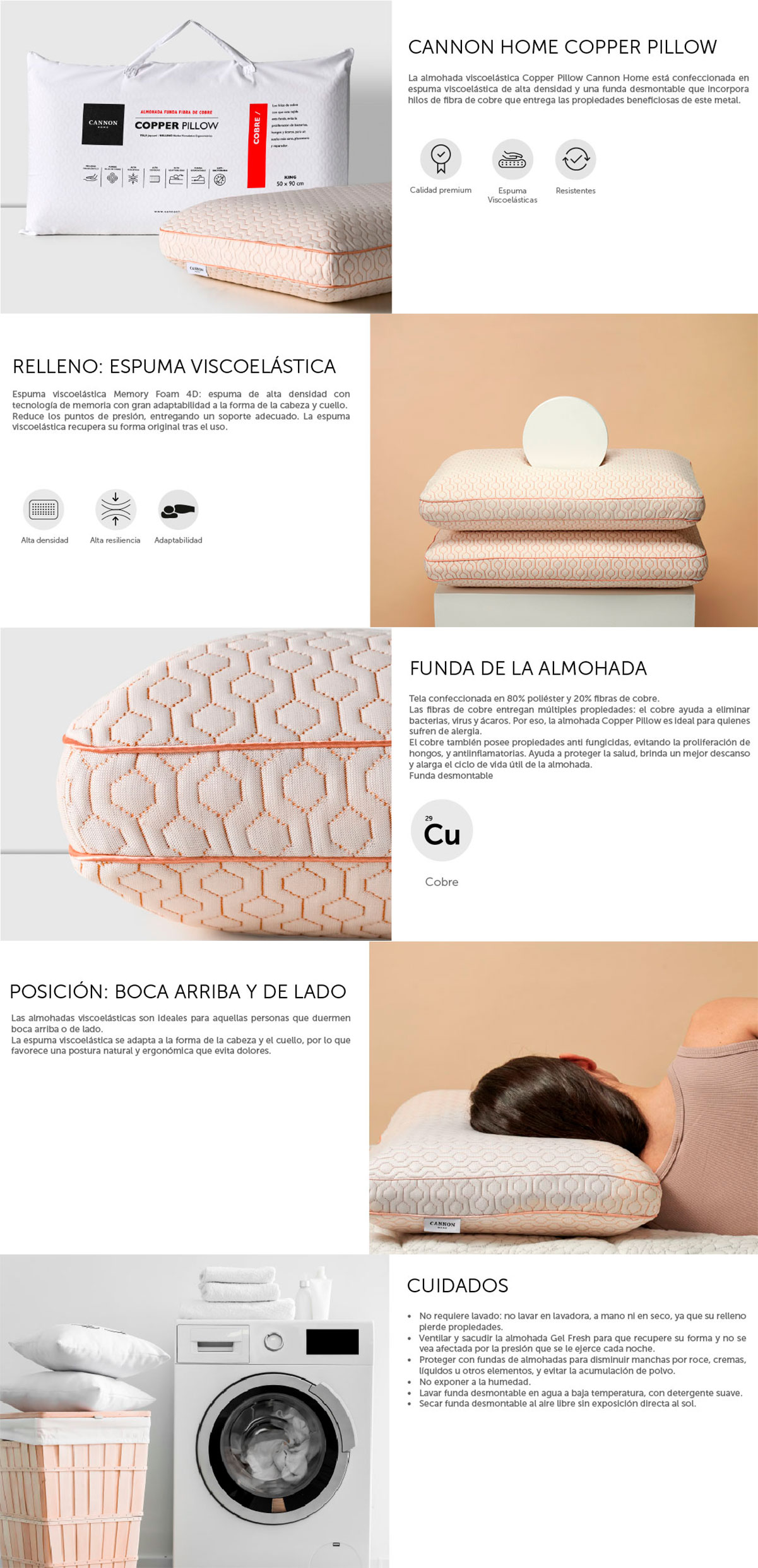 ALMOHADA CANNON COOPER VISCOELASTICA 43X65
