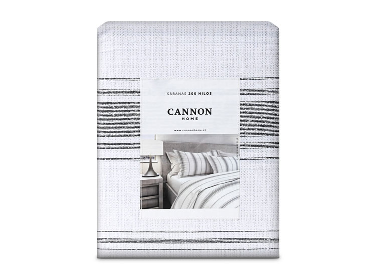 JUEGO DE SÁBANAS CANNON DIAGONALS KING 200 HILOS BLANCO ESTAMPADO - 4