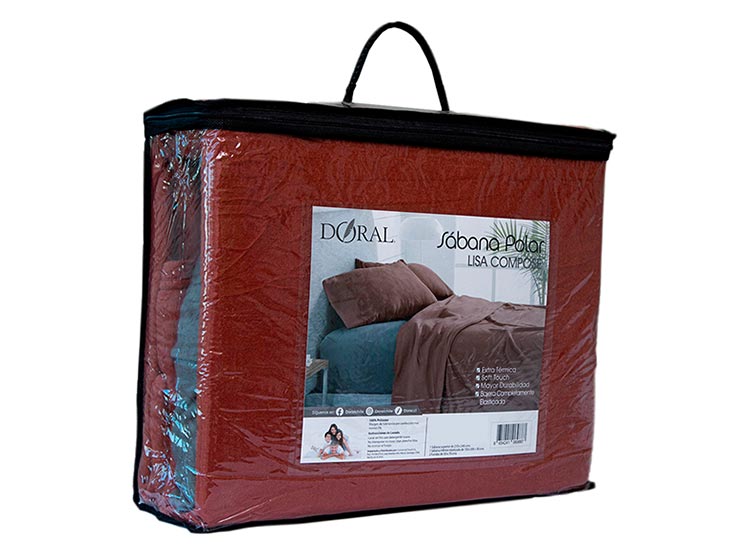 JUEGO DE SABANAS DORAL POLAR TERRACOTA GRIS OSCURO 2 PL - 3