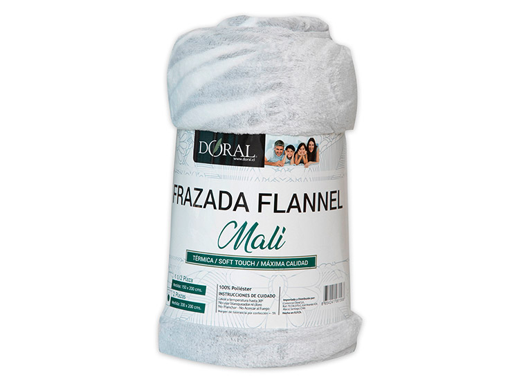 FRAZADA DORAL FLANNEL MALI GRIS 1.5 PL - 5