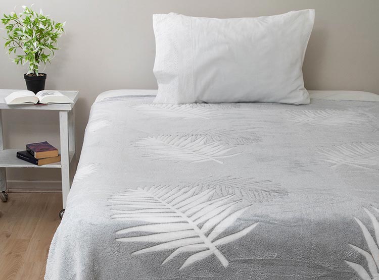FRAZADA DORAL FLANNEL MALI GRIS 1.5 PL - 1