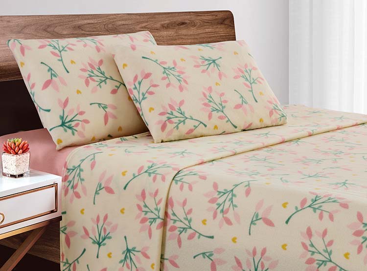 JUEGO DE SABANAS ANDES POLAR FLORES 2 PL - 1