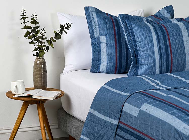 QUILT AMERICAN FAMILY ESTAMPADO MARINE 2 PL - 2