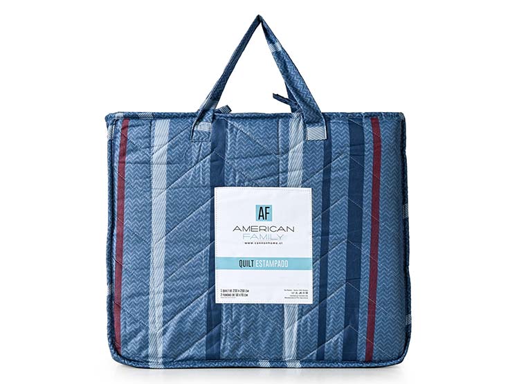 QUILT AMERICAN FAMILY ESTAMPADO MARINE 2 PL - 5