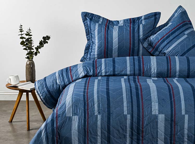 QUILT AMERICAN FAMILY ESTAMPADO MARINE 2 PL - 1