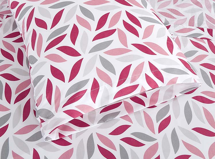 JUEGO DE SÁBANAS ANDES HOJA FRAMBUESA 2 PLAZAS FUCSIA - 2