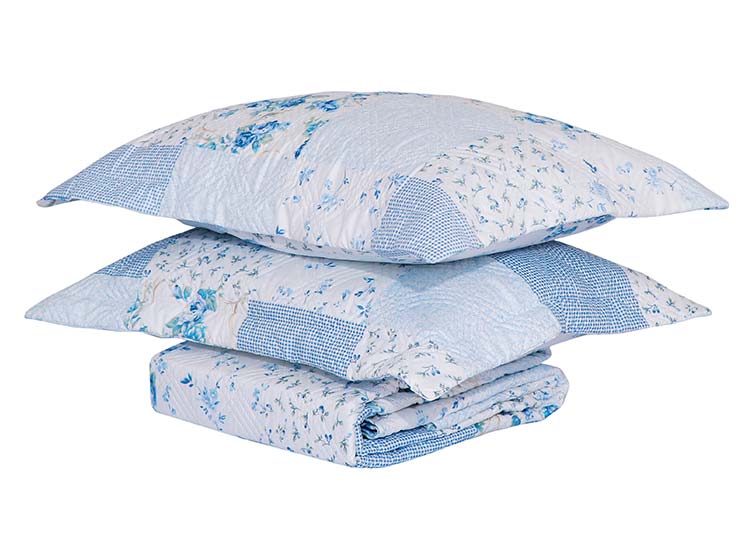 QUILT ANDES ESTAMPADO PATCHWORK CELESTE 2 PL - 2