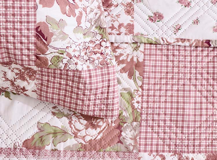 QUILT ANDES ESTAMPADO PATCHWORK ROSADO KING - 3