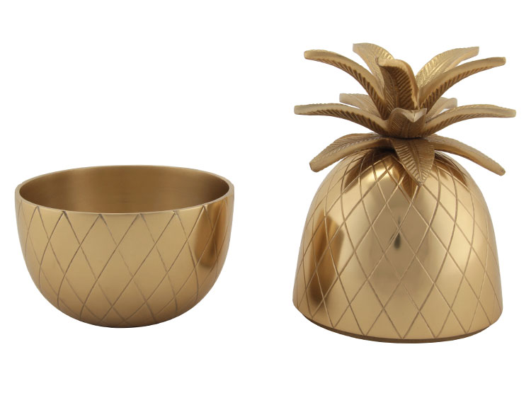 Ripley - FIGURA DECORATIVA RIPLEY HOME PIÑA DORADA METAL L