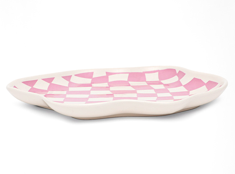 PLATO RIPLEY HOME CUADROS ROSA - 1