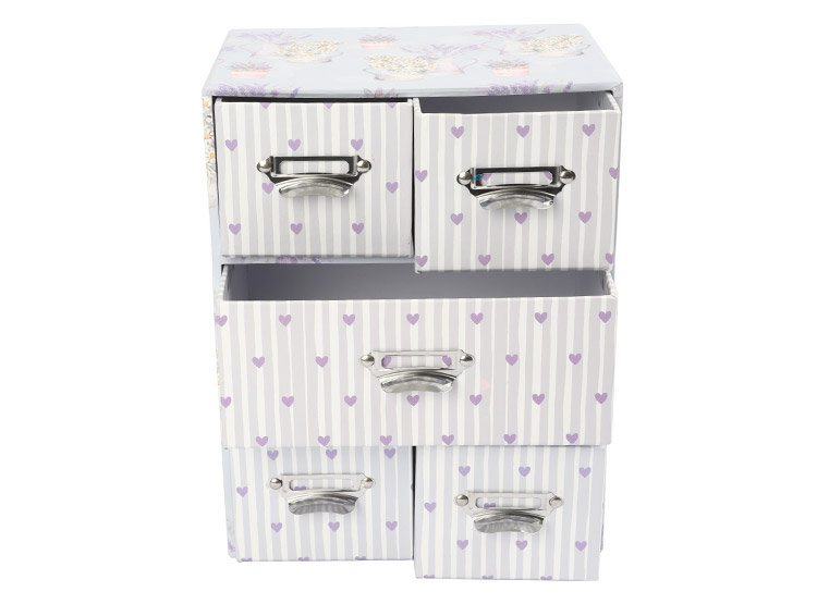 CAJA RIPLEY HOME FLORERO CORAZONES LILA 5C - 2
