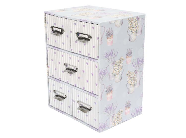 CAJA RIPLEY HOME FLORERO CORAZONES LILA 5C - 3