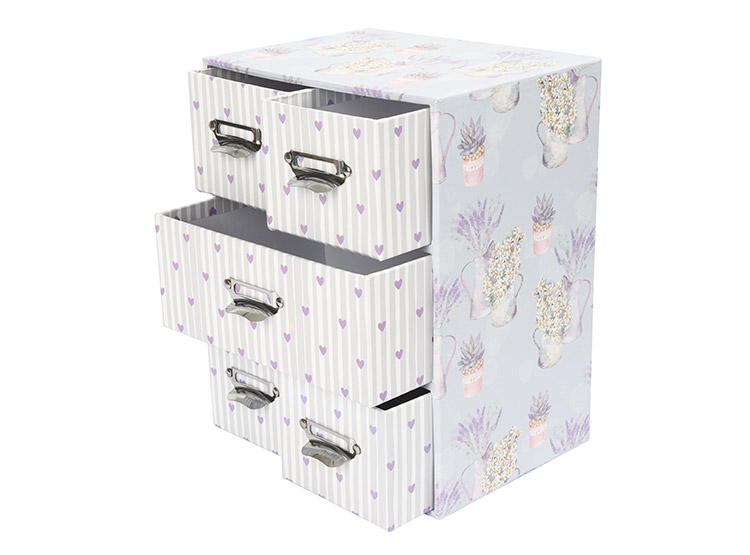 CAJA RIPLEY HOME FLORERO CORAZONES LILA 5C - 4
