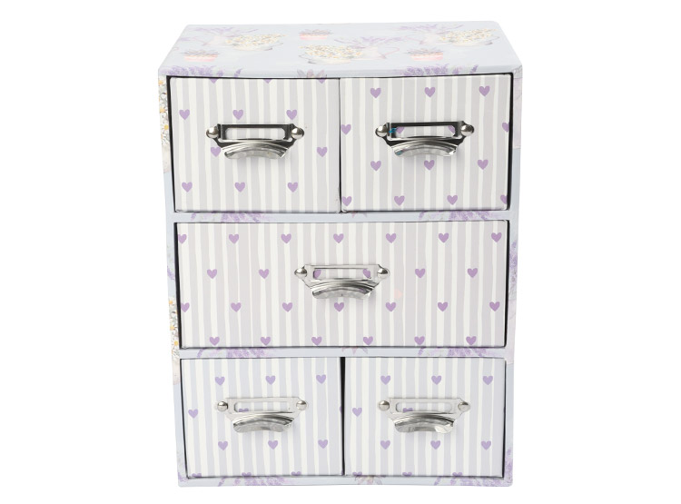 CAJA RIPLEY HOME FLORERO CORAZONES LILA 5C - 1