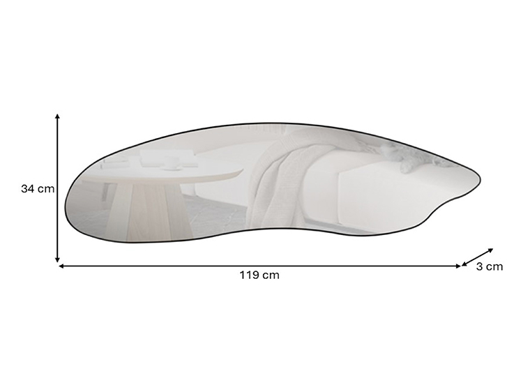 ESPEJO DECORATIVO ROCA DECOCASA ORGÁNICO IRREGULAR VIDRIO 119X34 CM TRANSPARENTE - 4