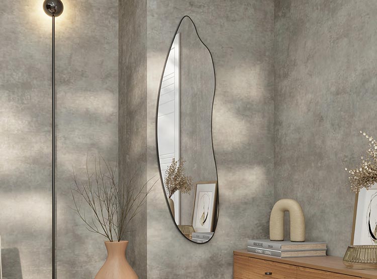 ESPEJO DECORATIVO ROCA DECOCASA ORGÁNICO IRREGULAR VIDRIO 119X34 CM TRANSPARENTE - 5