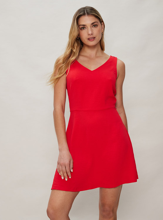 Vestidos estilo A-line de chiffon con escote en V y abertura Óxido