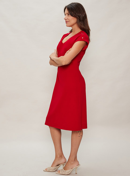 Vestidos maxi de chiffon con escote en V y abertura Marfil Tallas Grandes