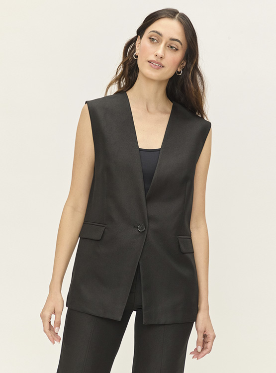 BLAZER SIN MANGAS MUJER ASH LARGO - 2
